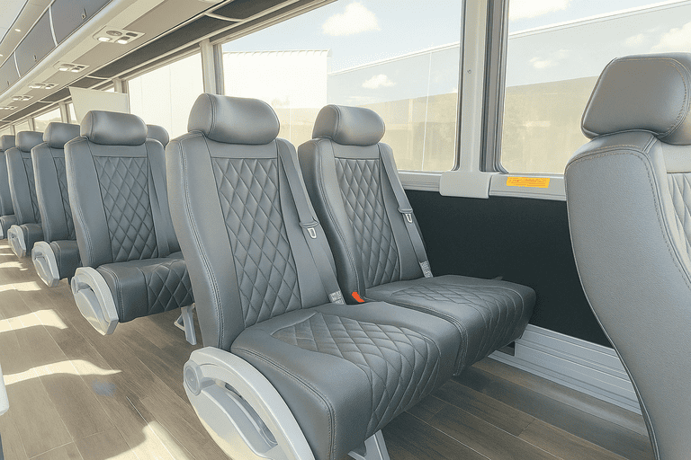 interior of Charter Bus Rental Castle Rock charter bus